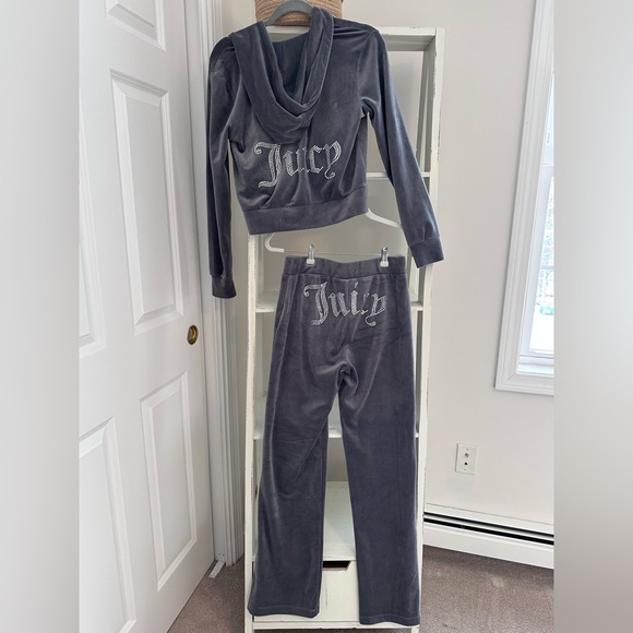 Juicy Couture Pants - Fabulous Juicy Couture Gray Velour Tracksuit Size S